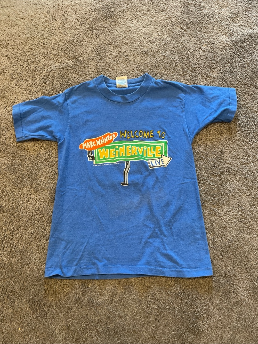 1996 Marc Weiner’s Welcome to Weinerville Live Youth Tshirt Size 10/12 In blue